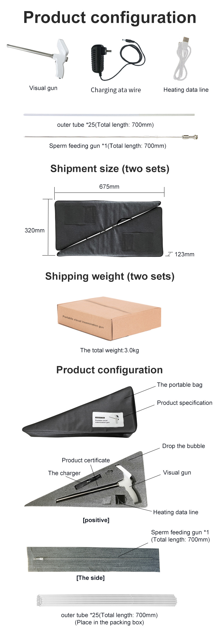 Portable Visual Cattle Insemination Gun